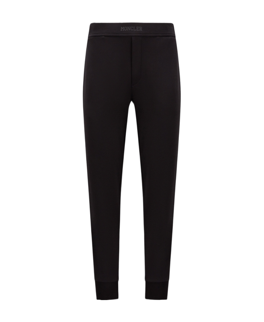 Moncler Cotton Trousers With Belt Loops And Pockets In Black
