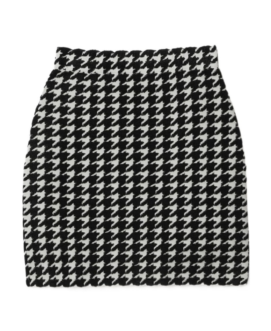Burberry Houndstooth-pattern Mini Skirt In Black