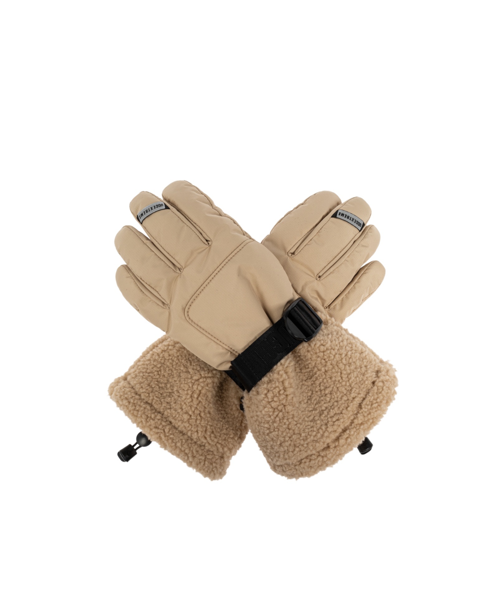 Ugg Faux-fur Trim Gloves In Neutral