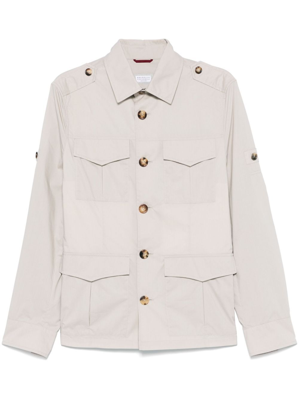 Brunello Cucinelli Multi-pocket Buttoned Jacket In White