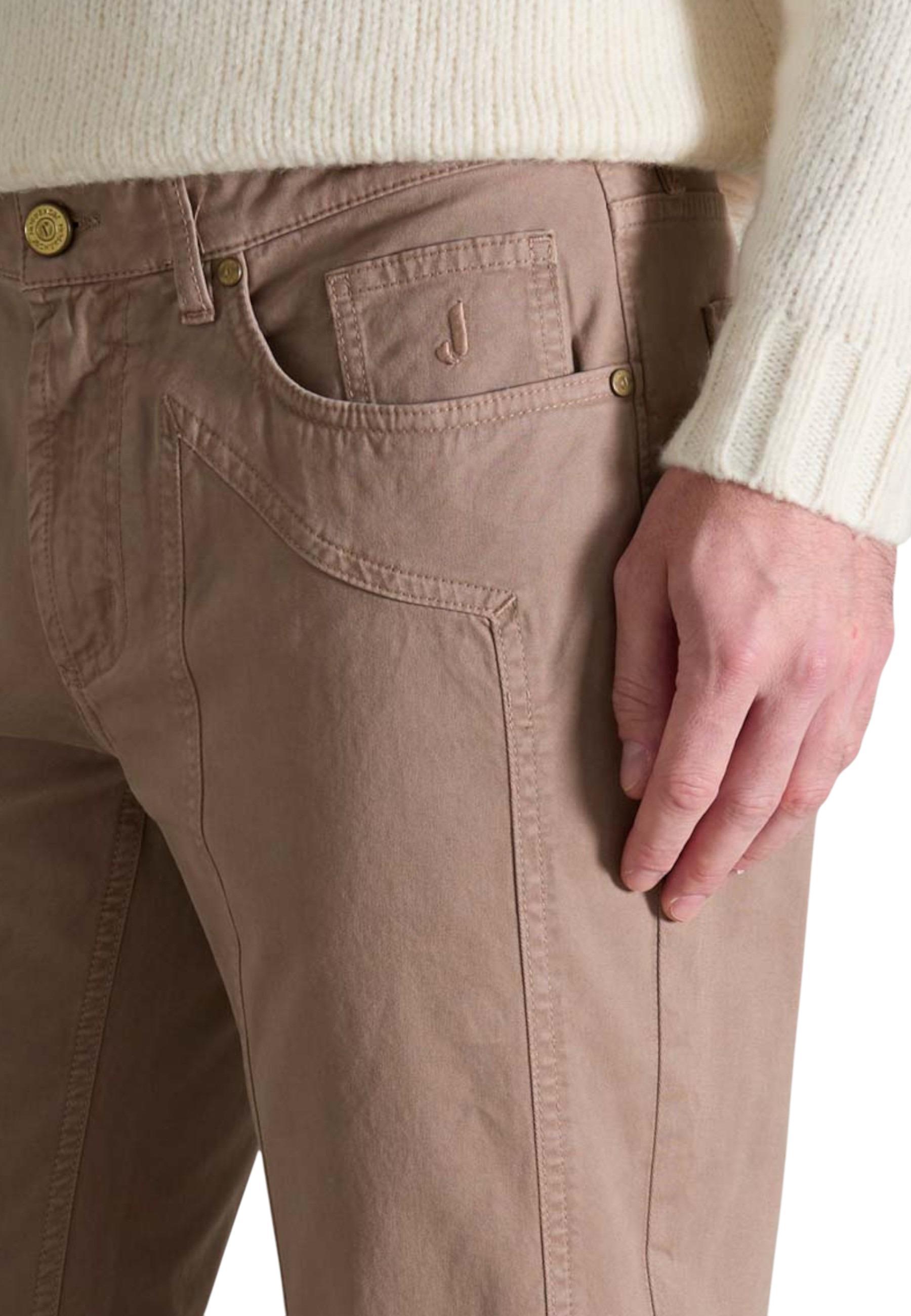 Jeckerson Casual Pants With Belt Loops In Brown