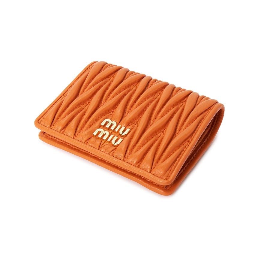 Miu Miu Bifold Wallet In Gold