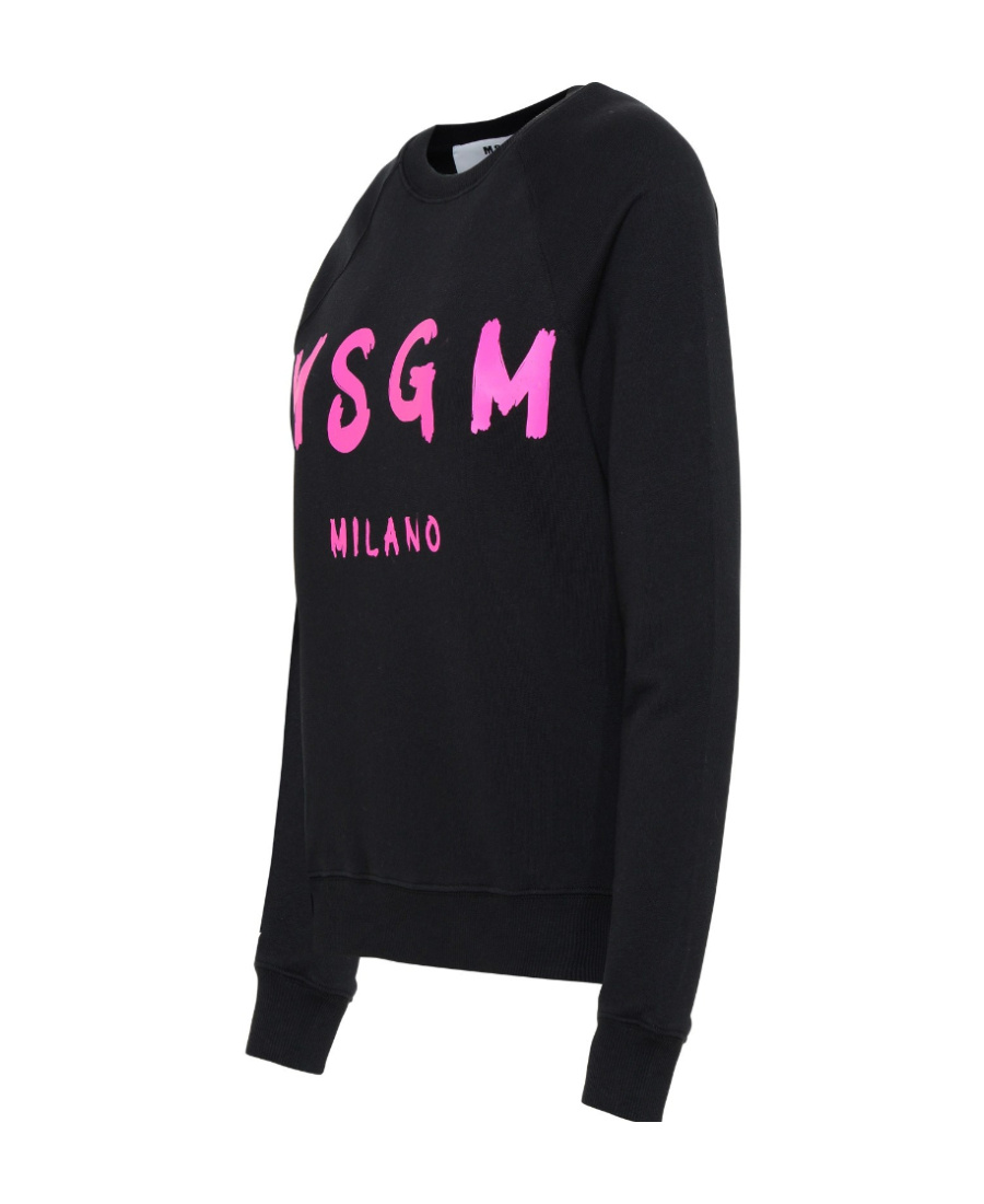 Msgm Logo-print Cotton Sweatshirt In Black
