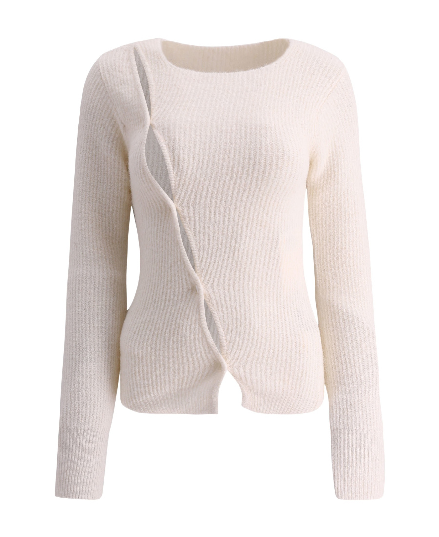 Jacquemus Asymmetric Button-up Cardigan In White