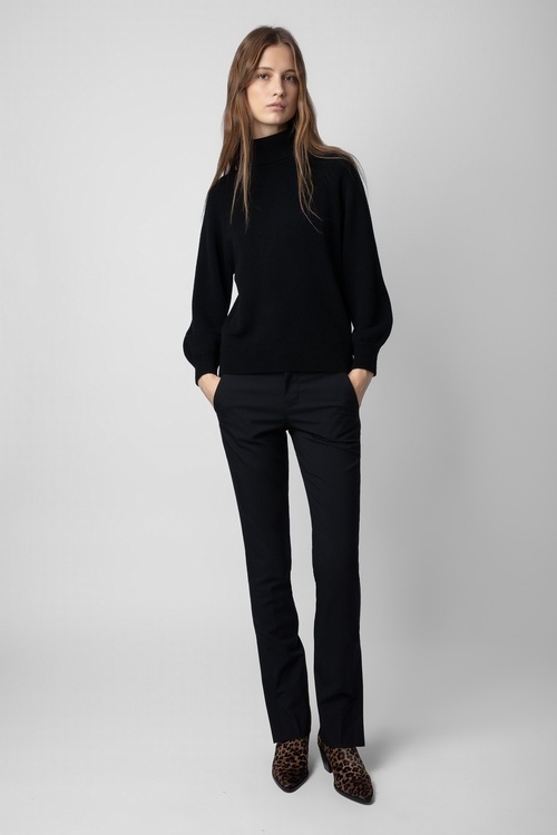 Shop Zadig & Voltaire Roll-neck Cashmere Jumper In Black