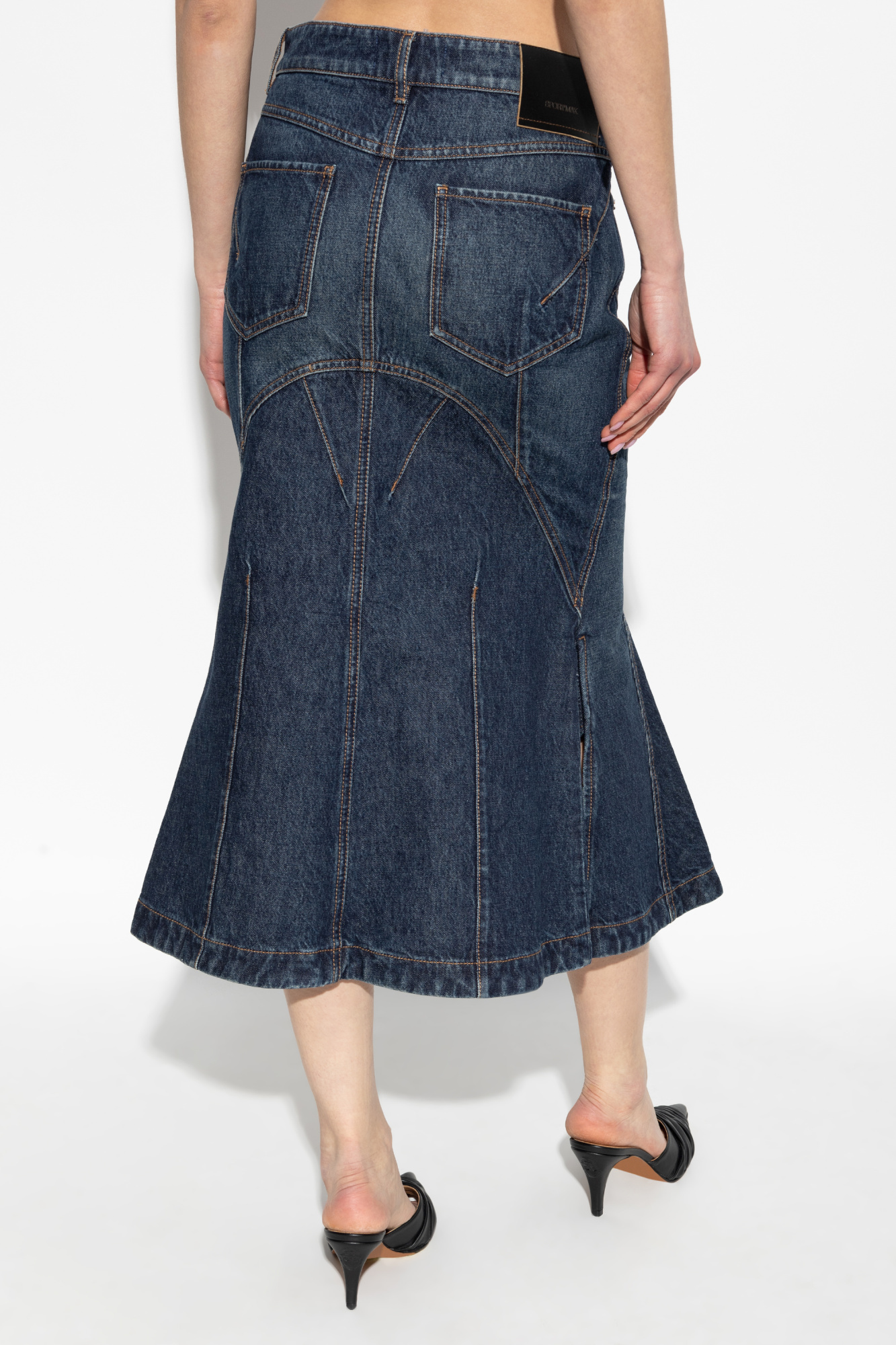 Shop Sportmax Denim Mermaid Skirt In Black