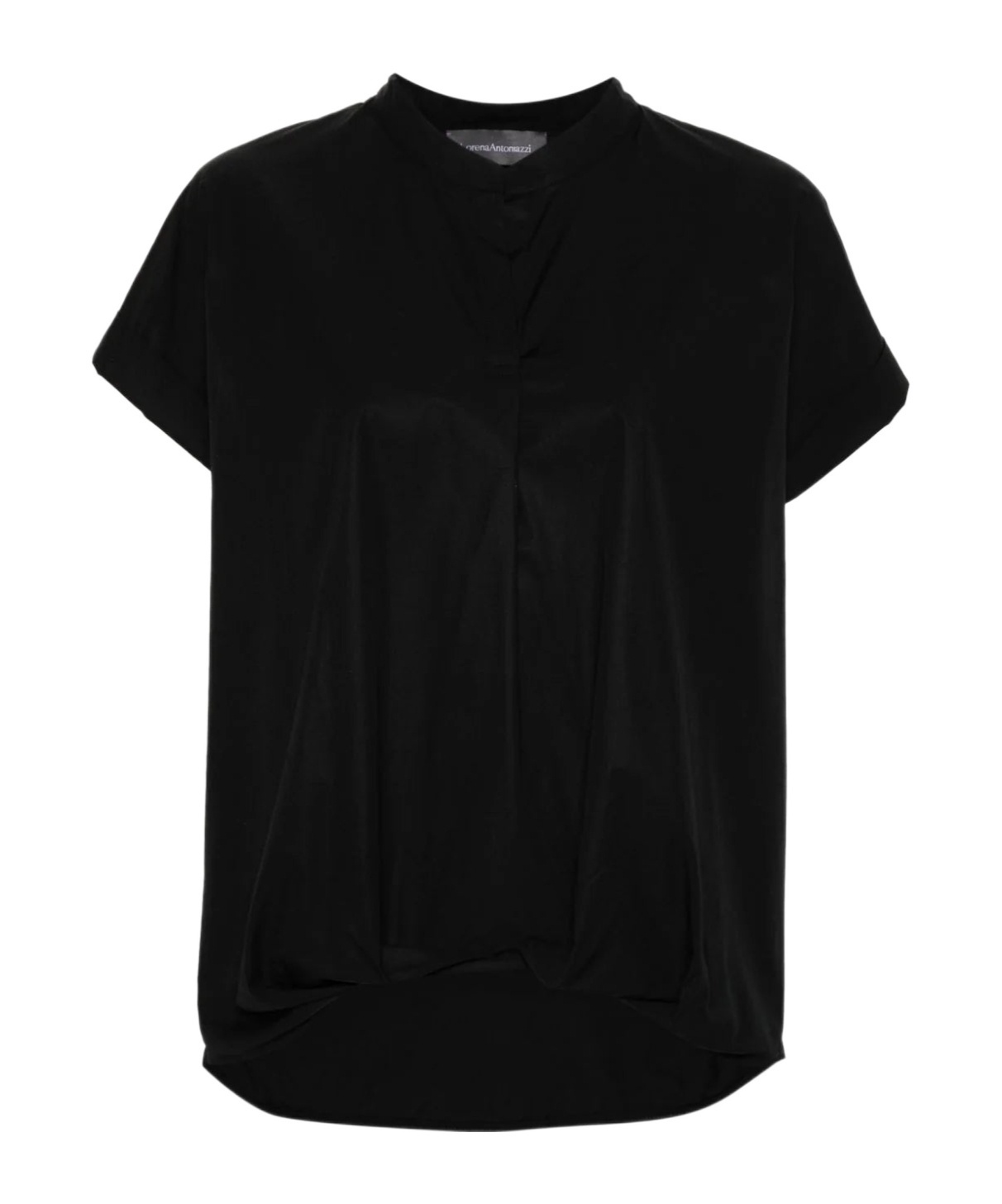 Lorena Antoniazzi Gathered Poplin Blouse In Black