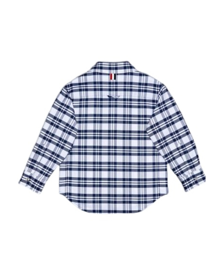 Thom Browne Check-print Shirt In Blue