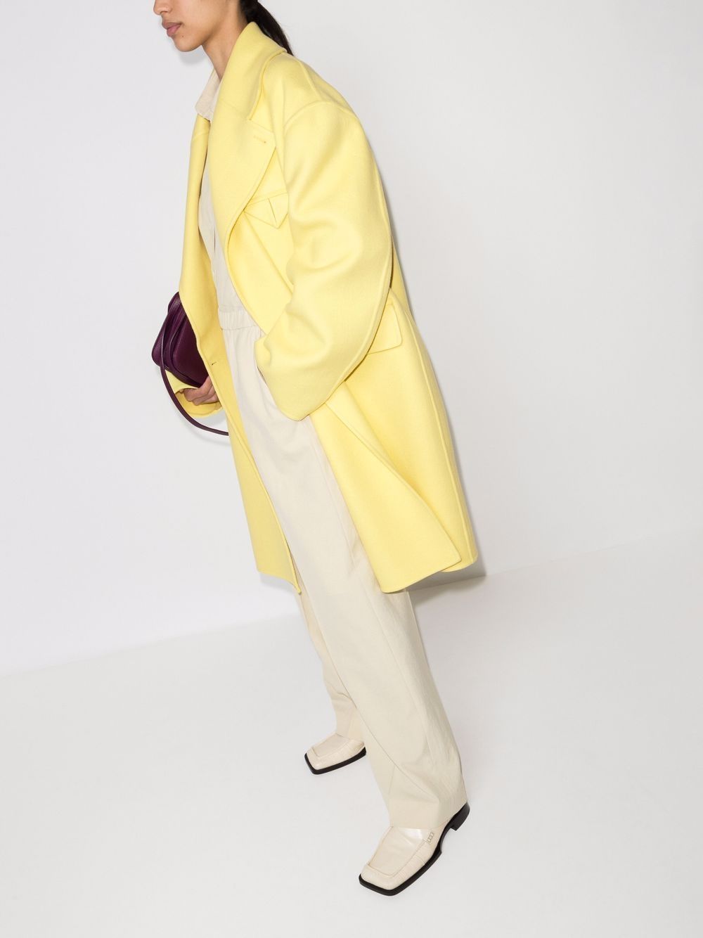 Bottega Veneta Double-breasted Cashmere Coat In Nude