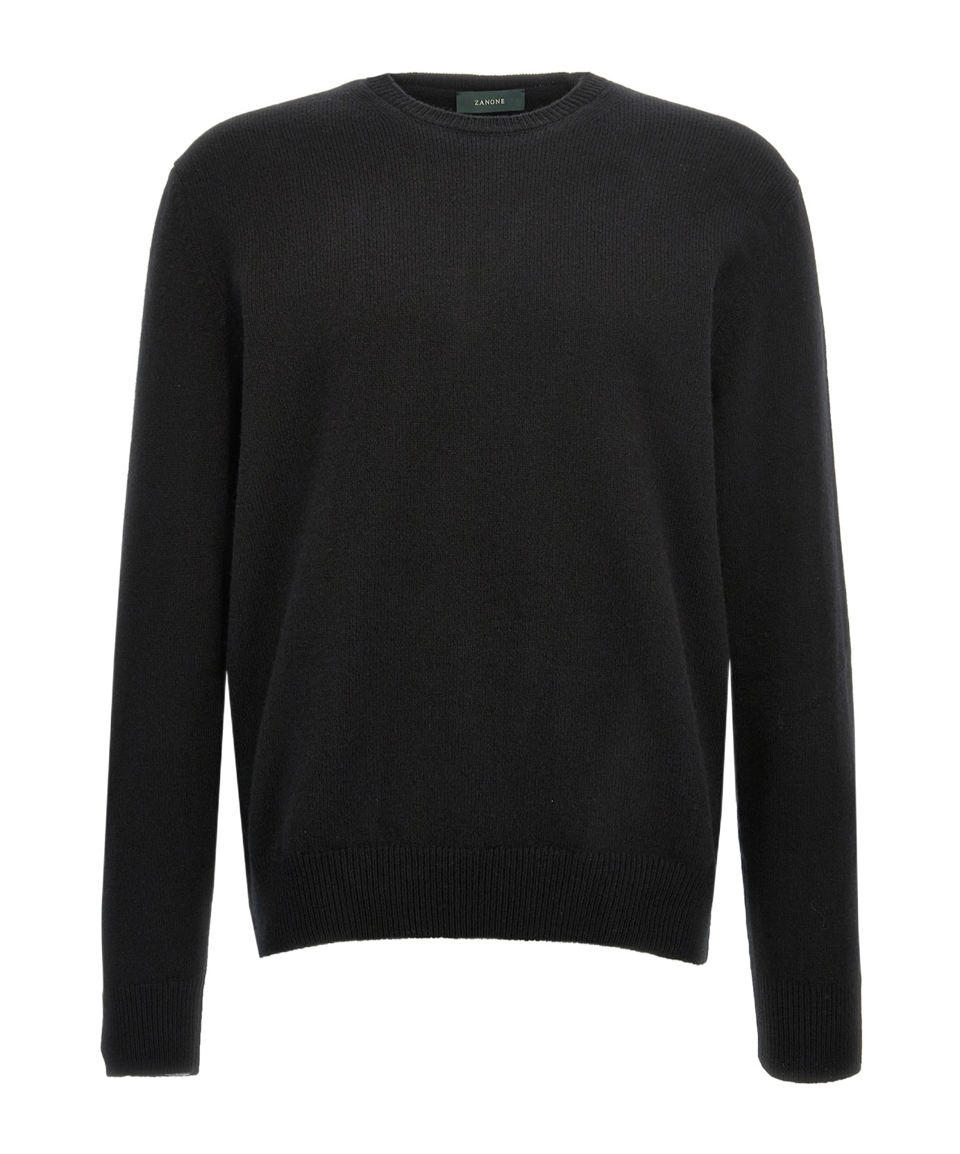 Zanone Black Crewneck Sweater In Black