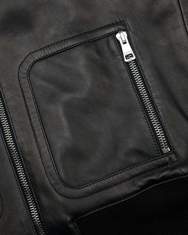 Gucci Logo Casual Jacket In Black
