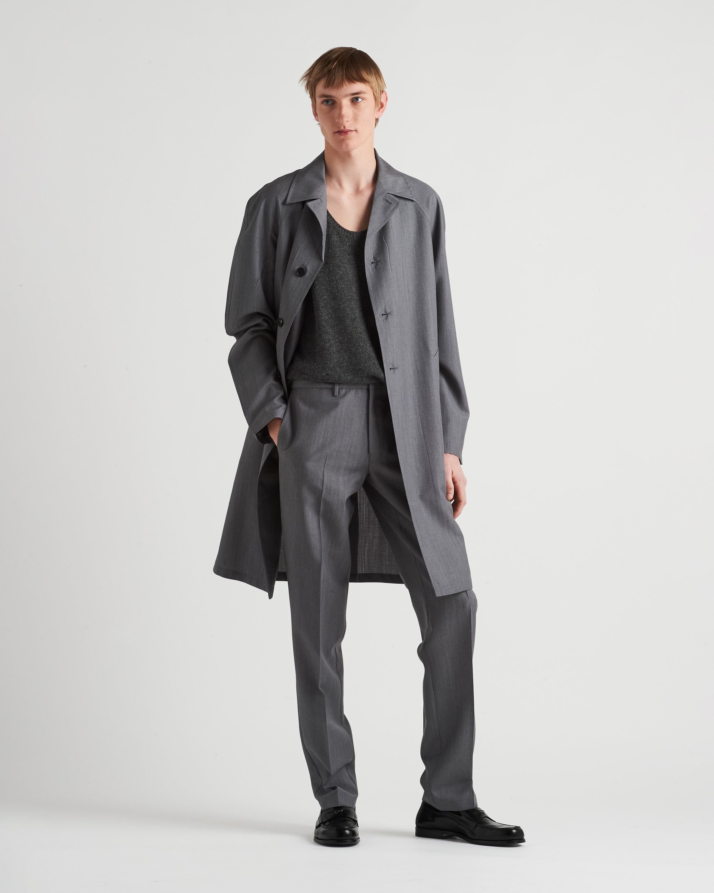 Prada Massgeschneiderte Hose Aus Wolle Und Mohair In Gray