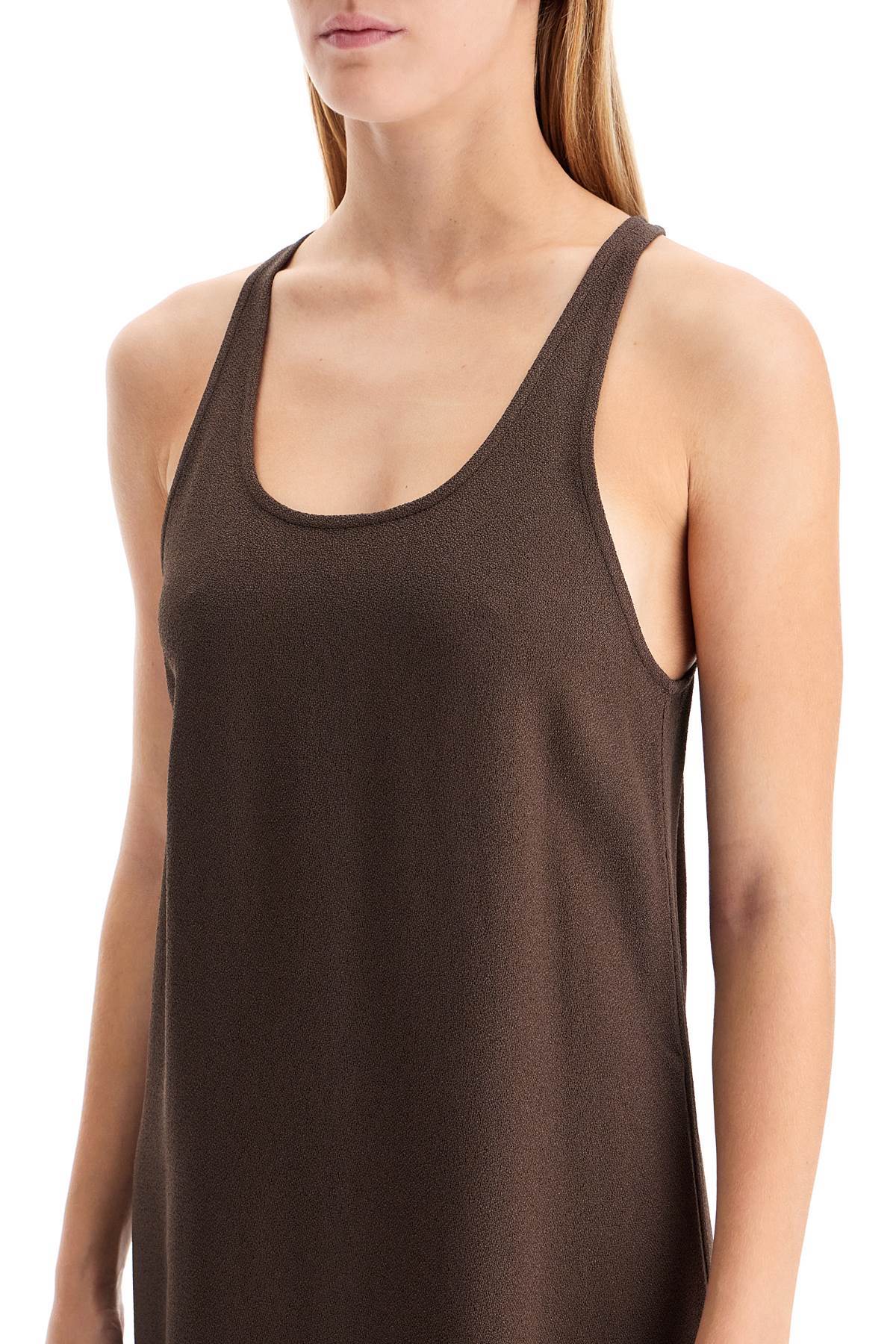 Totême Round Collar Sleeveless Dress In Brown
