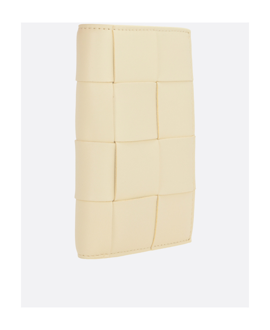 Bottega Veneta Cassette Bi-fold Leather Wallet In Nude