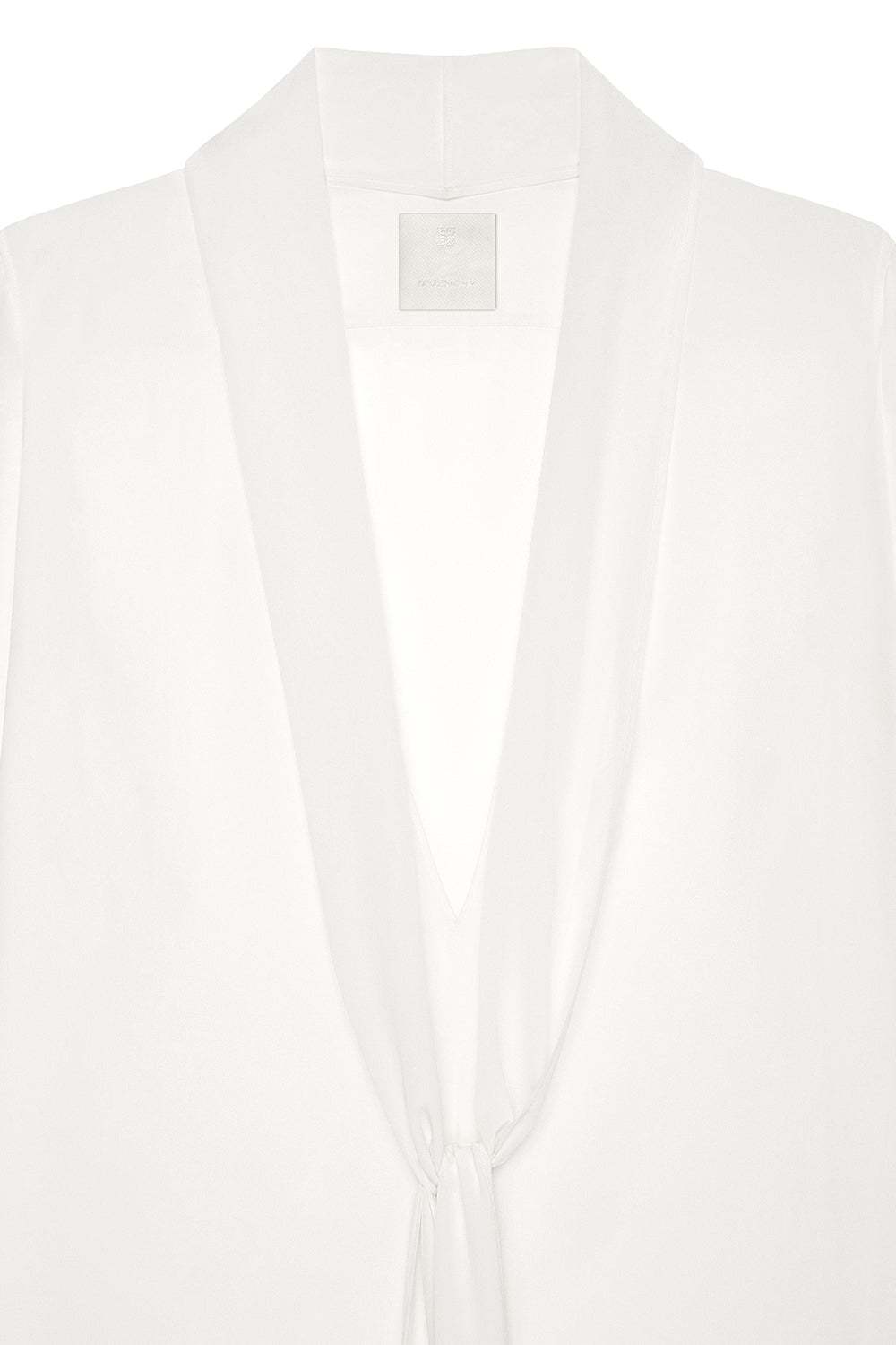 Givenchy Womens White V-neck Ruffle-trim Silk Blouse In White