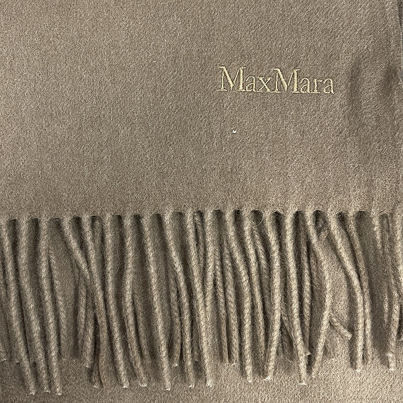 Max Mara Logo Tassel Scarf In Brown