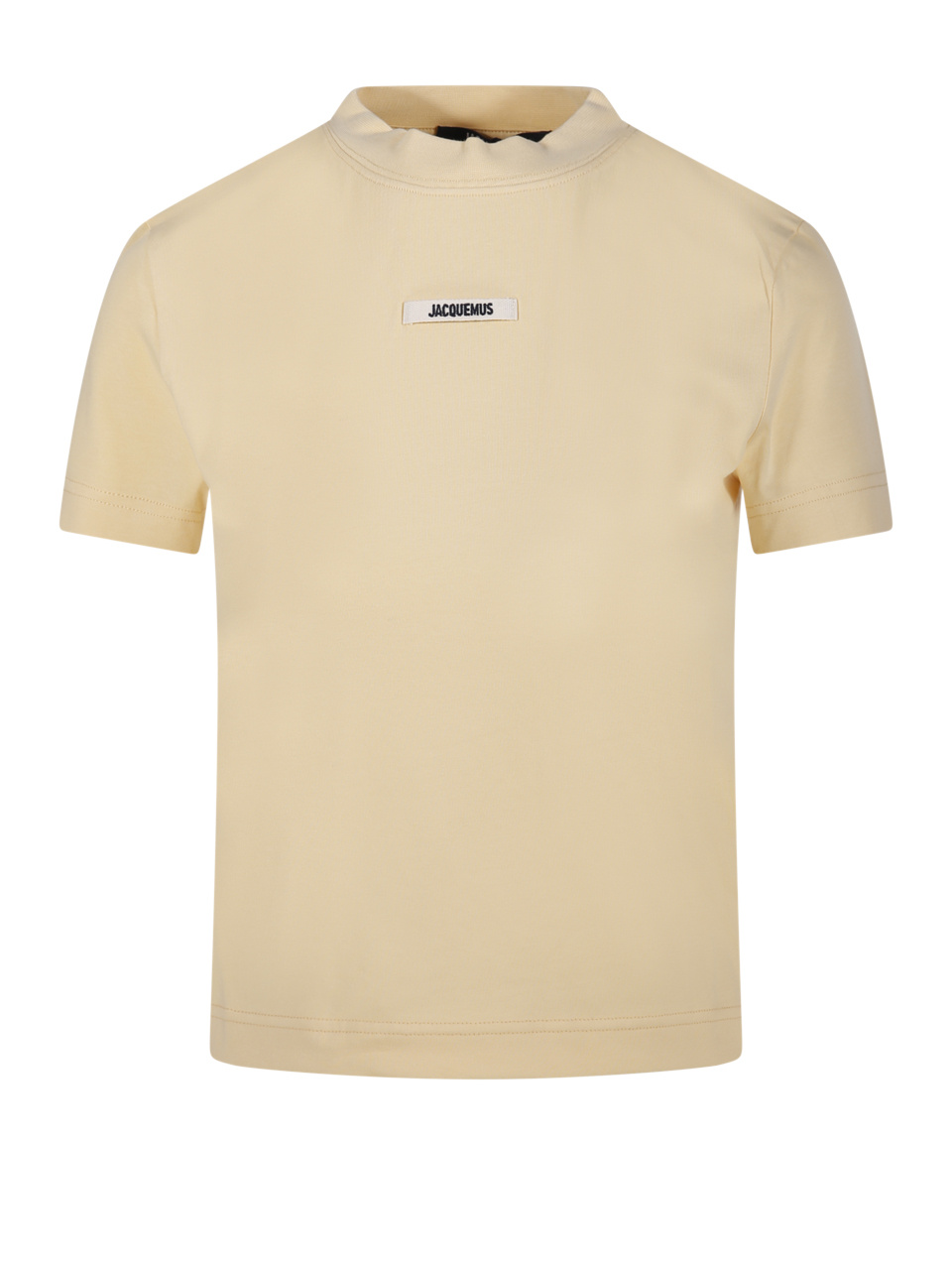 Jacquemus Stretch-cotton Grosgrain Logo T-shirt In Nude