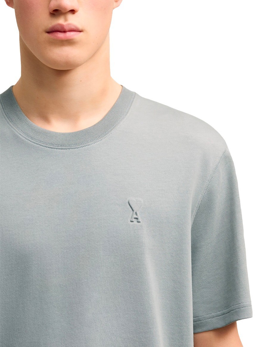 Ami Alexandre Mattiussi Open-necked Black Shirt In Gray