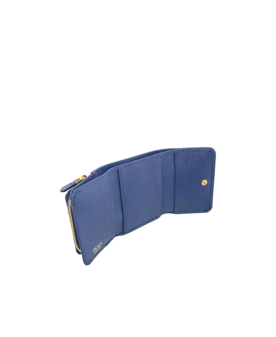 Prada Logo Wallet In Blue