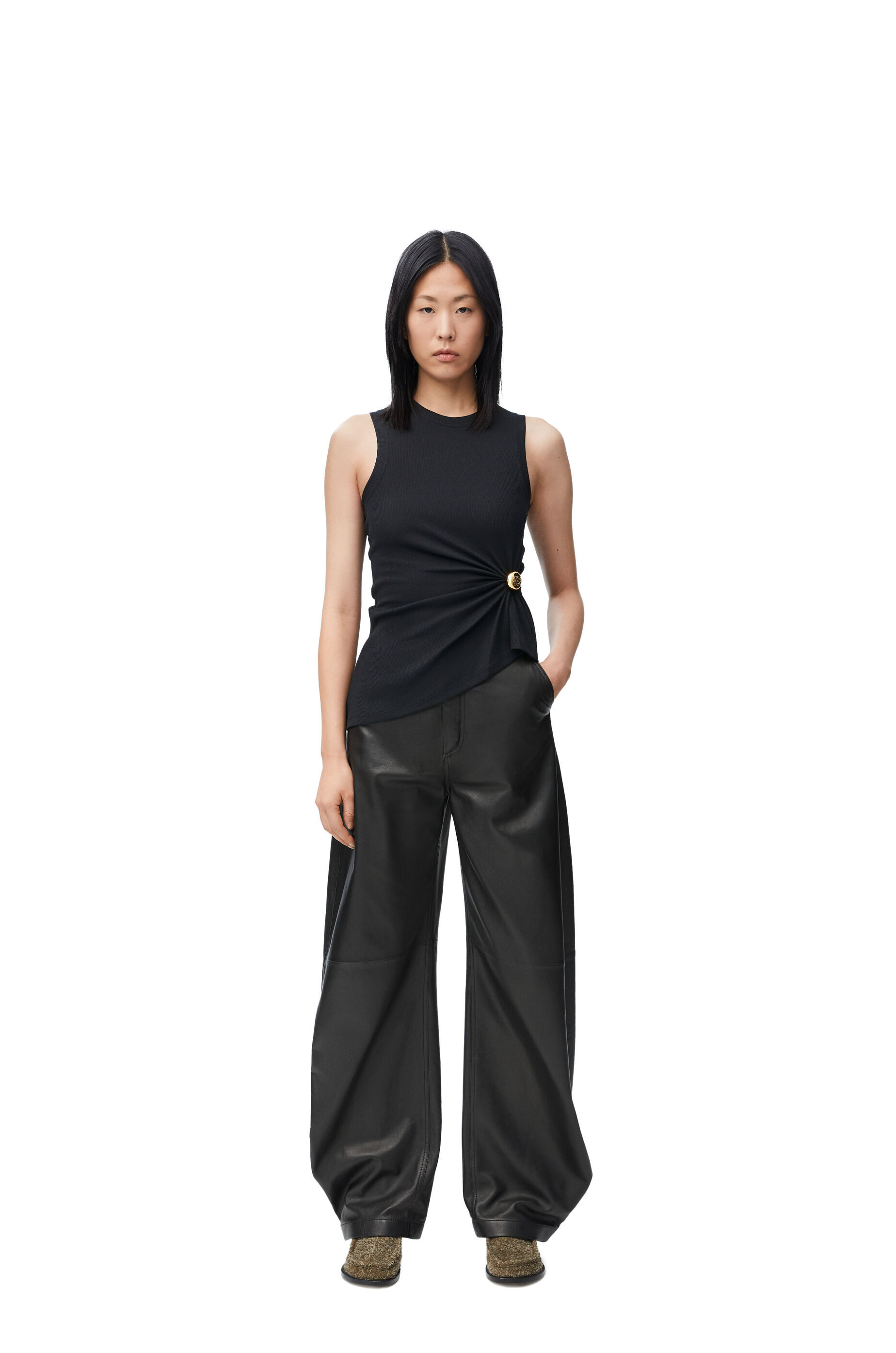 Loewe Lantern Pleated Casual Pants In Black