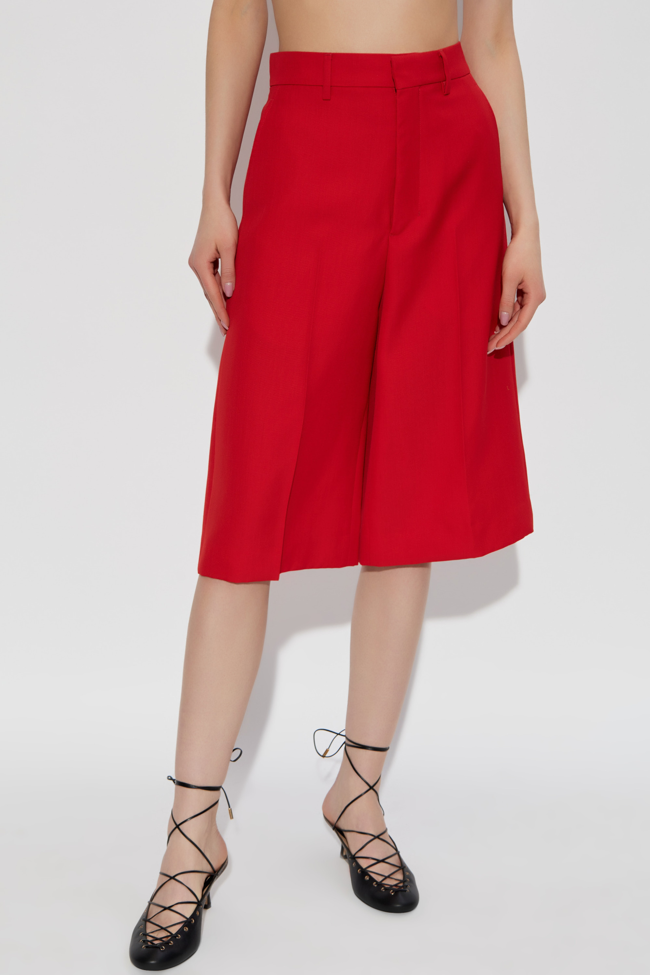 Ami Alexandre Mattiussi Ami Tailored Wide Bermuda Shorts In Red