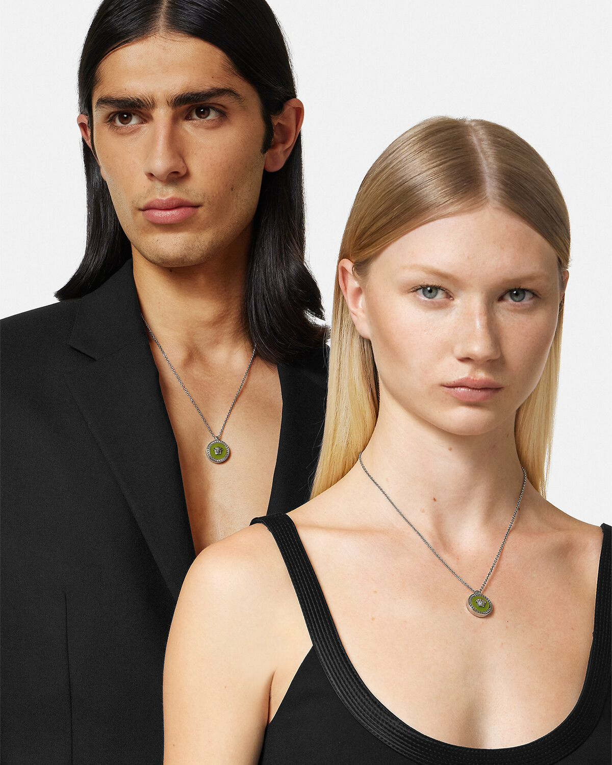 Versace Medusa Necklace In White