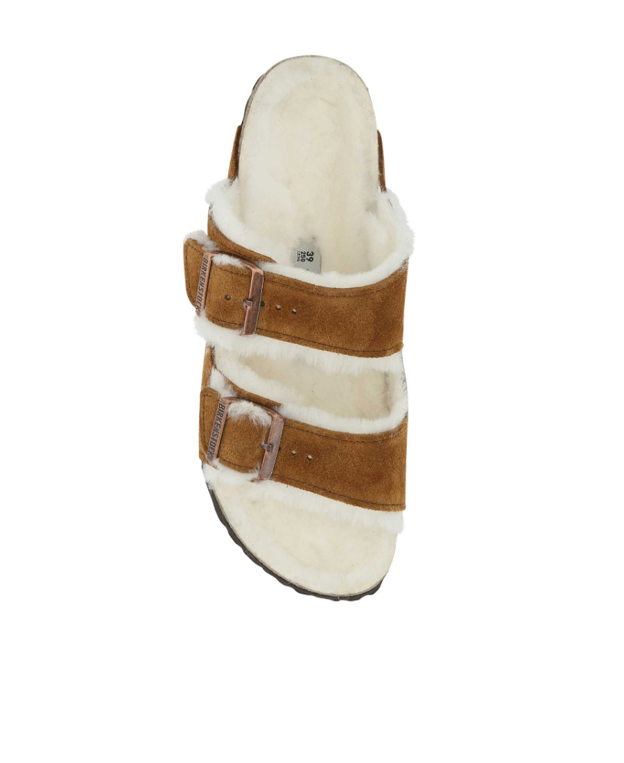 Shop Birkenstock Logo Slippers In Brown