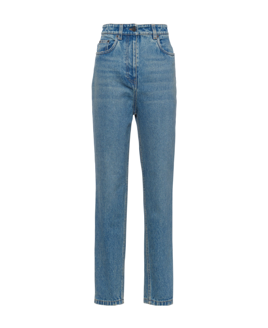 Prada High-rise Tapered Jeans In Blue