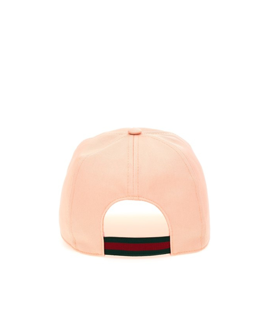 Gucci Logo-embroidered Cotton Baseball Cap In Pink