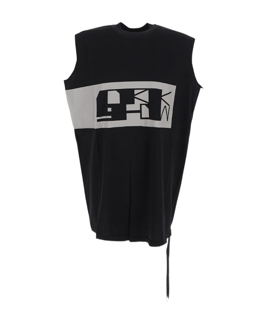 Rick Owens Drkshdw Tarp Logo-print Organic Cotton Top In Black