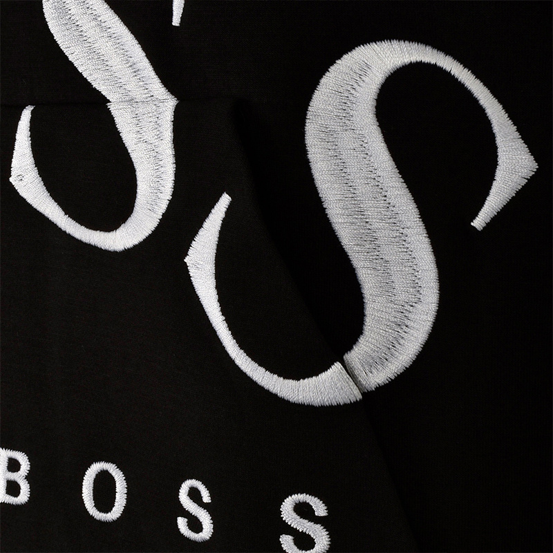 Shop Hugo Boss Logo Hooded Sweater In Black