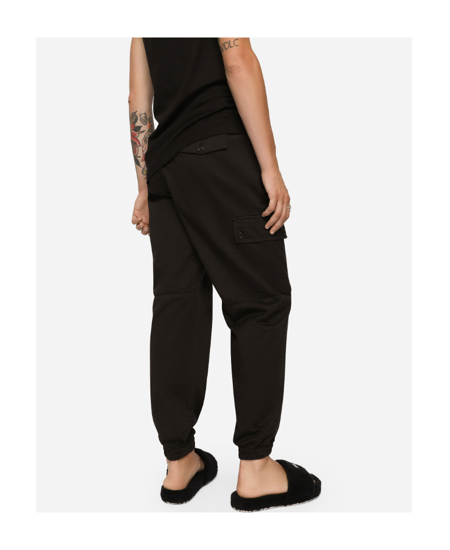 Dolce & Gabbana Cargo Pants With High Waist And Multiple Pockets In Black