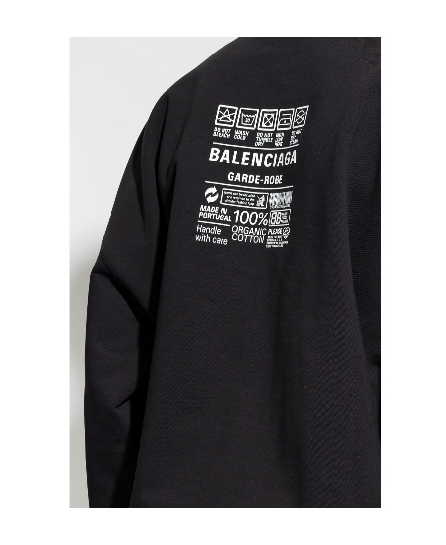 Shop Balenciaga Logo-print Drop-shoulder Sweatshirt In Black