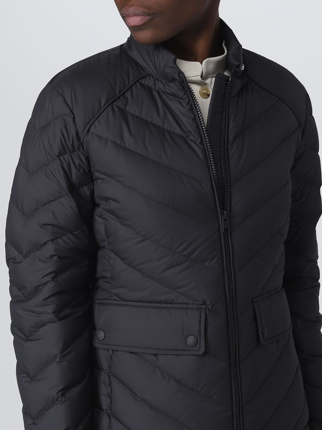 Woolrich Emblem Cotton Suit In Black