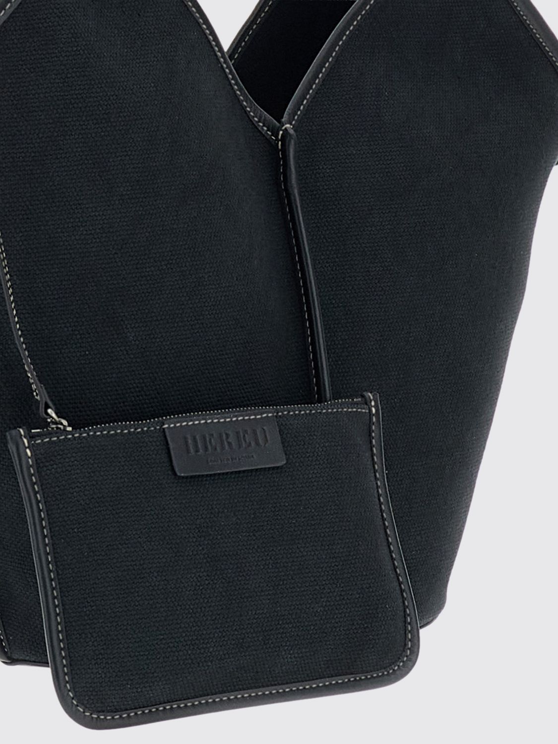 Hereu Calella Leather-trim Tote Bag In Black