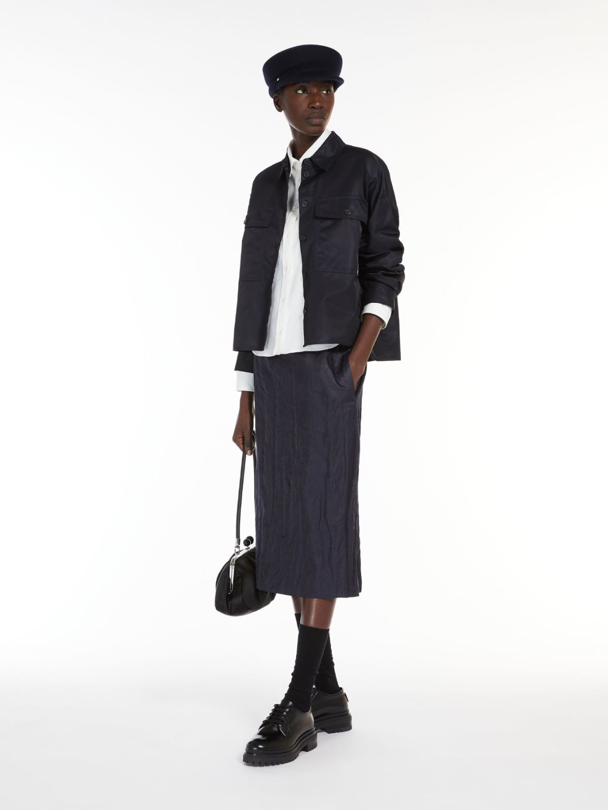 Weekend Max Mara Long-sleeve Flap-pocket Shirt In Black
