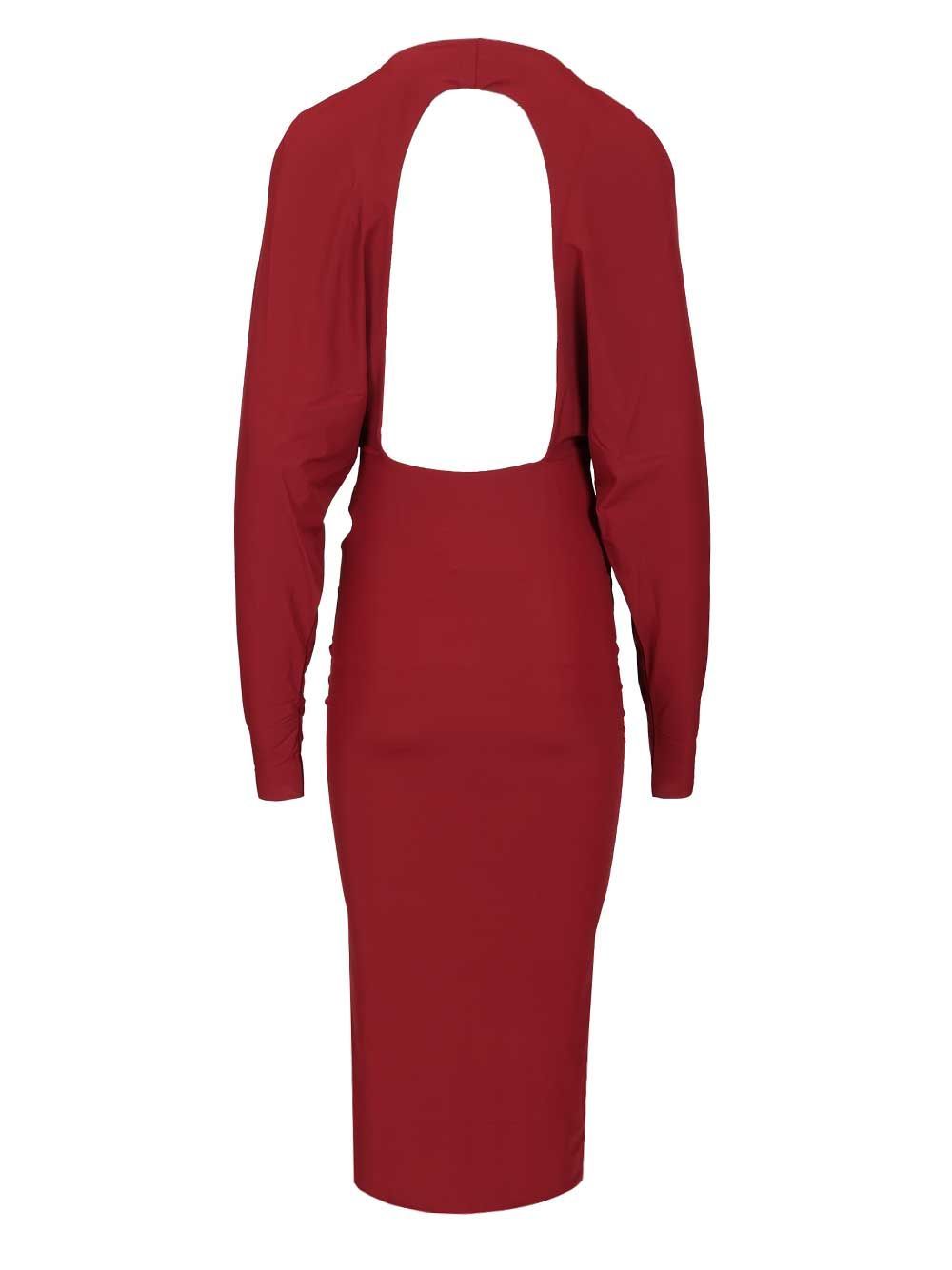 Amazuìn Midi Dress Karen Dresses Bordeaux In Burgundy