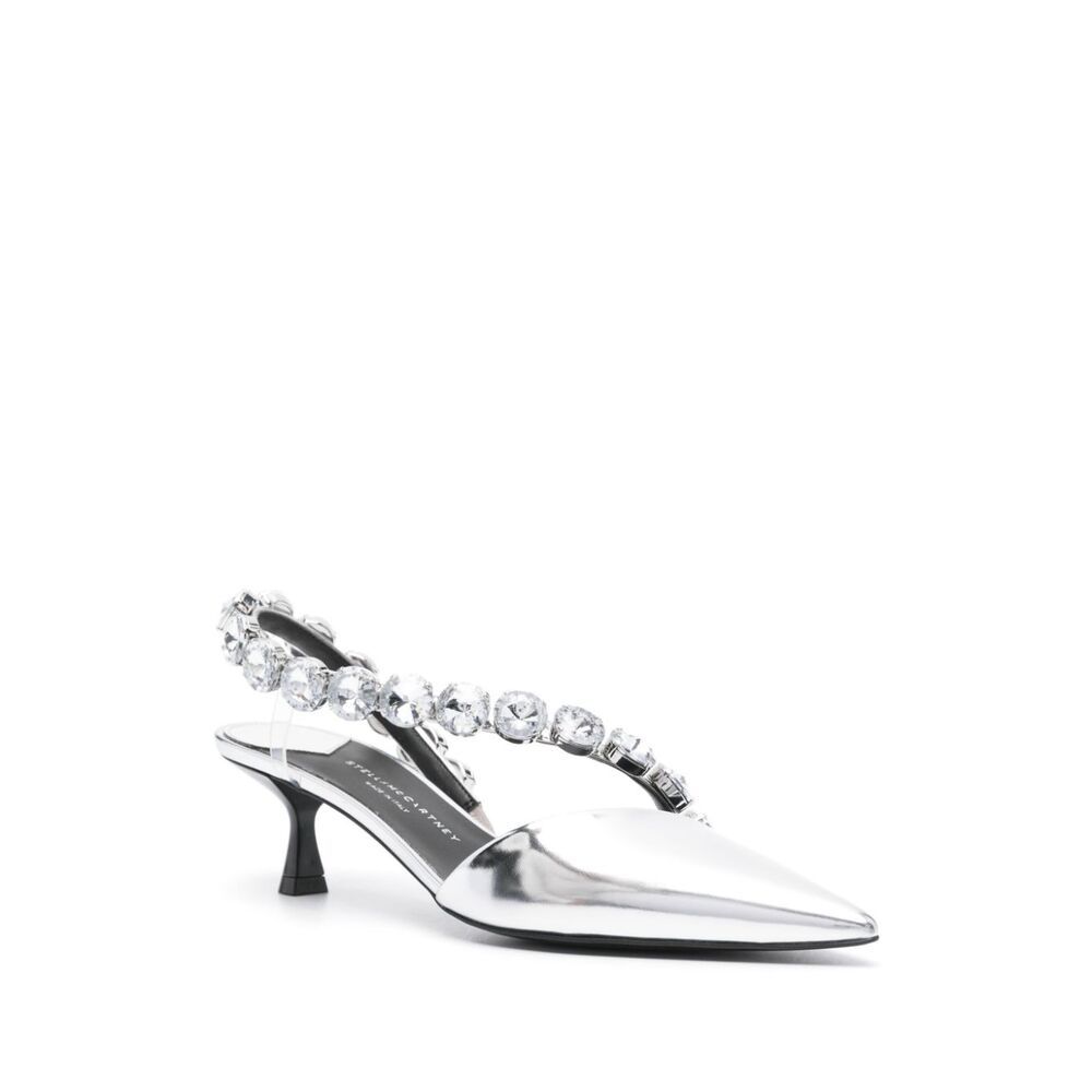 Stella Mccartney Iconic Crystal 50mm Pumps In White