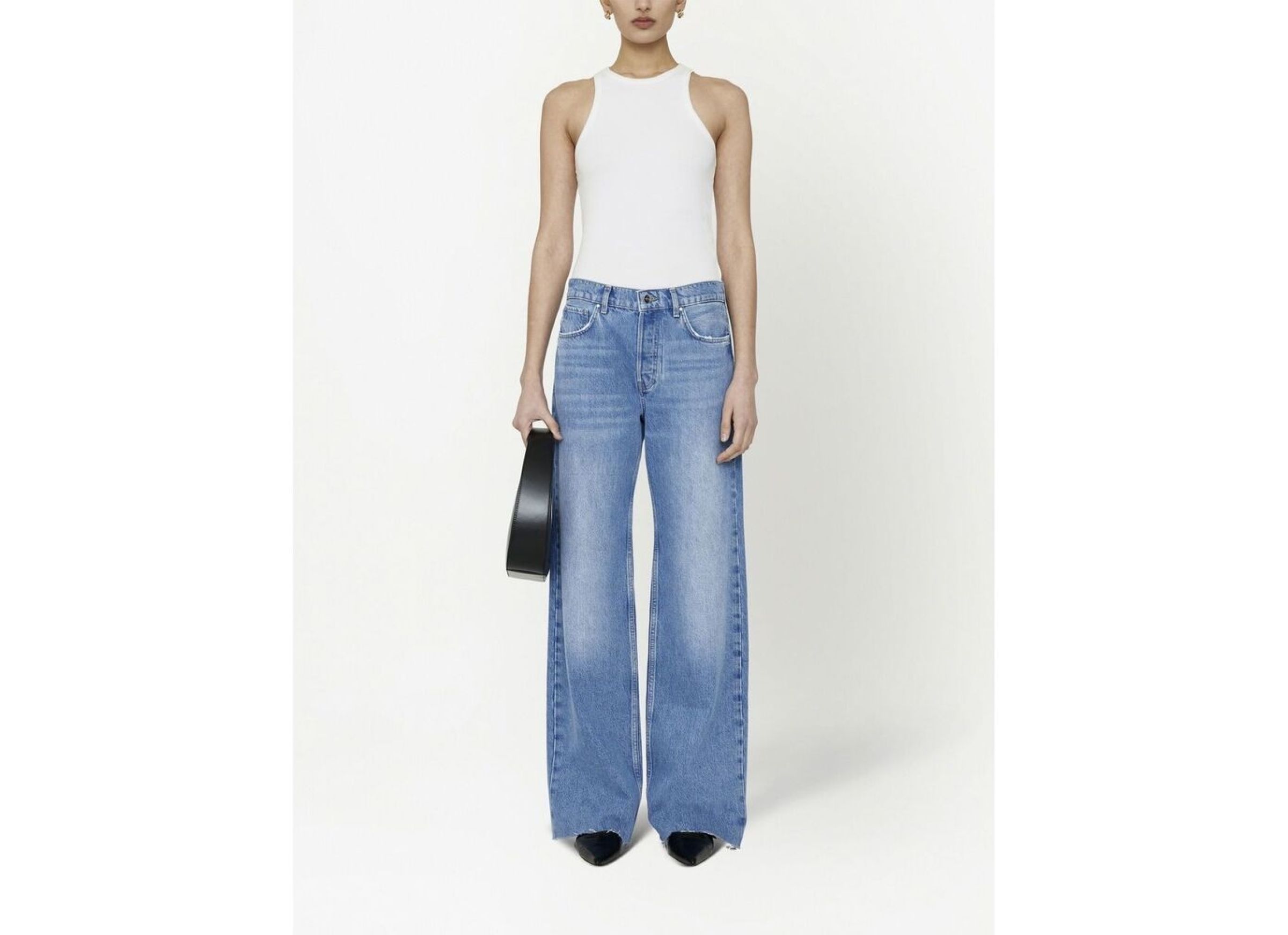 ANINE BING BELT-STRAP JEANS