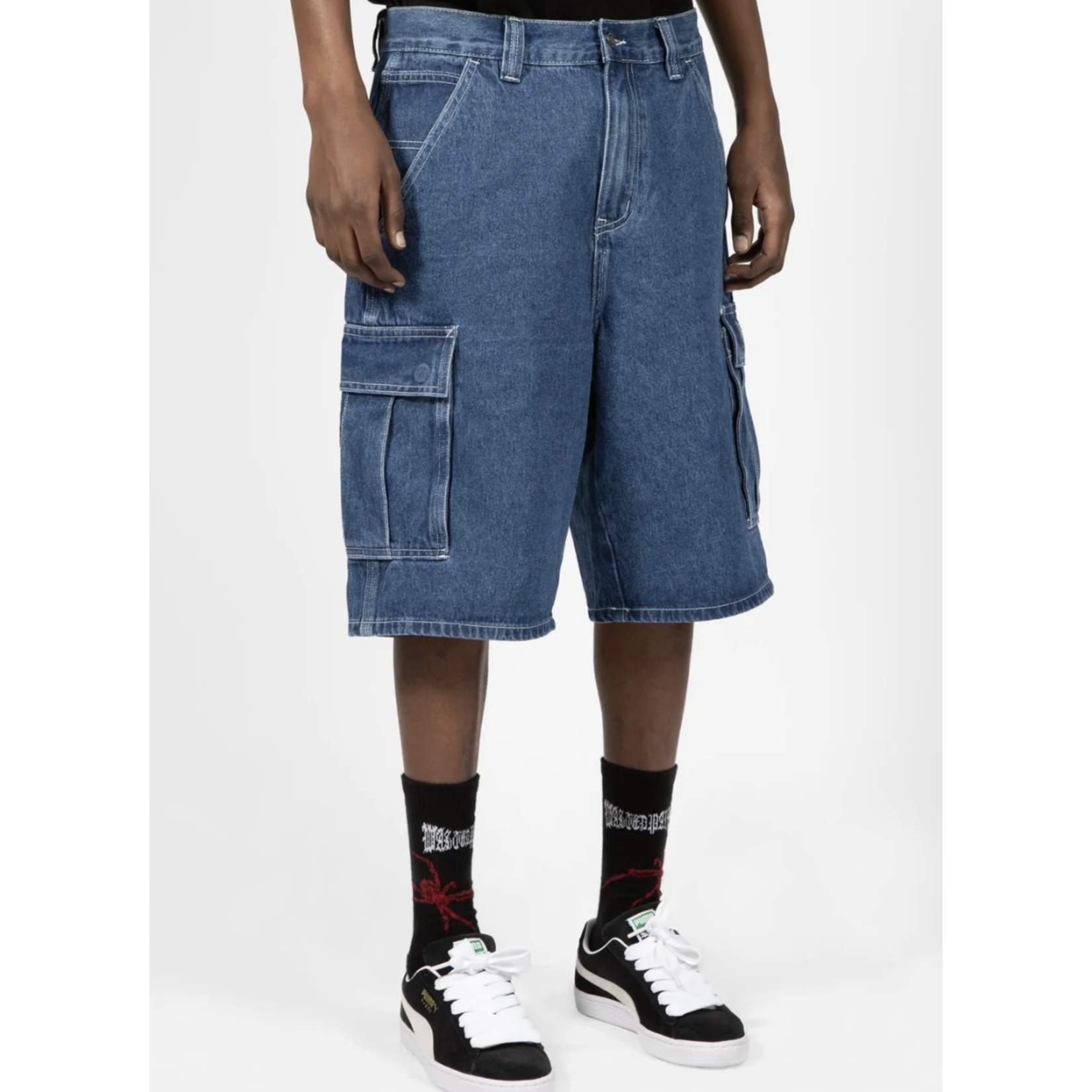Wasted Paris Belt-loop Shorts In Blue
