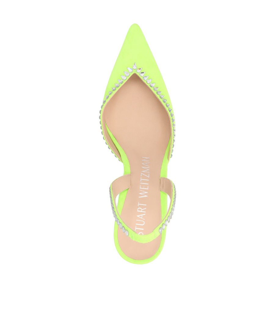 Stuart Weitzman Gemcut Xcurve 85mm Slingback Pumps In Green