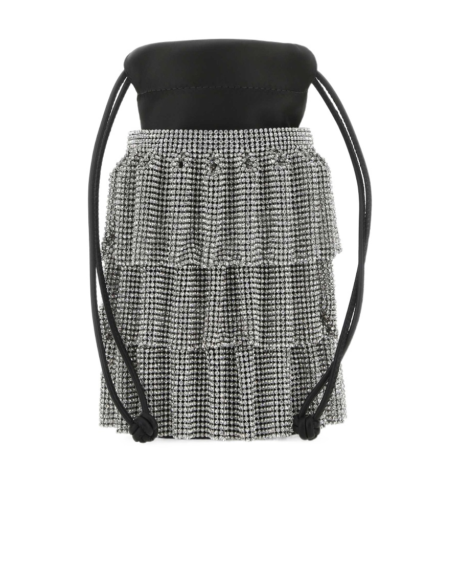 Alexander Wang Crystal-mesh Bucket Bag In Gray