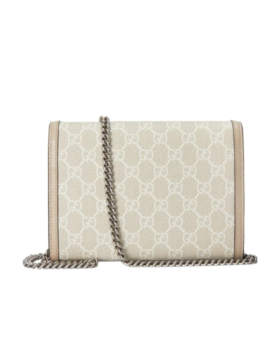 Gucci Dionysus Gg Supreme Chain Wallet In Nude