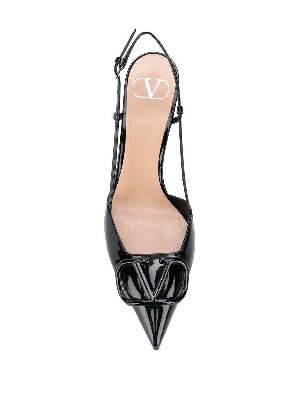 Valentino Vlogo Pointed Toe Slingback Pump In Black