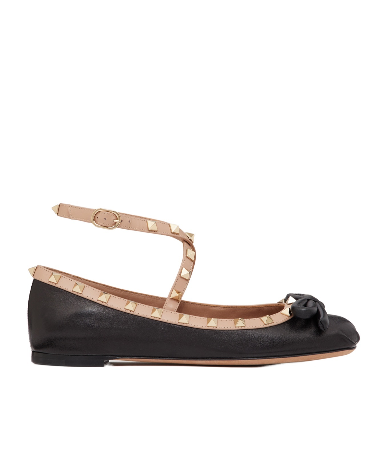VALENTINO GARAVANI ROCKSTUD BALLERINA IN NAPPA LEATHER