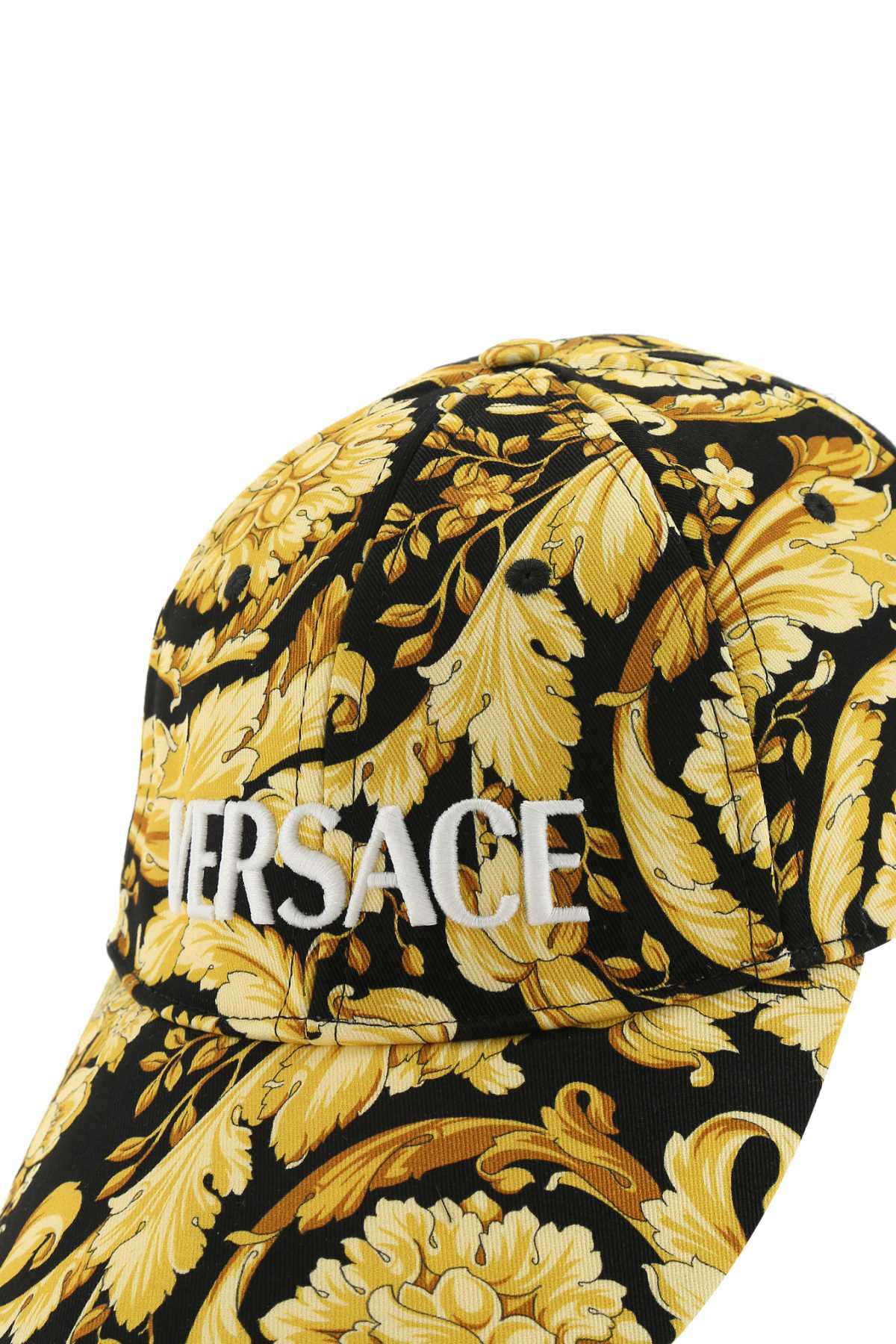 Versace Baroque Pattern-print Cap In Multicolor