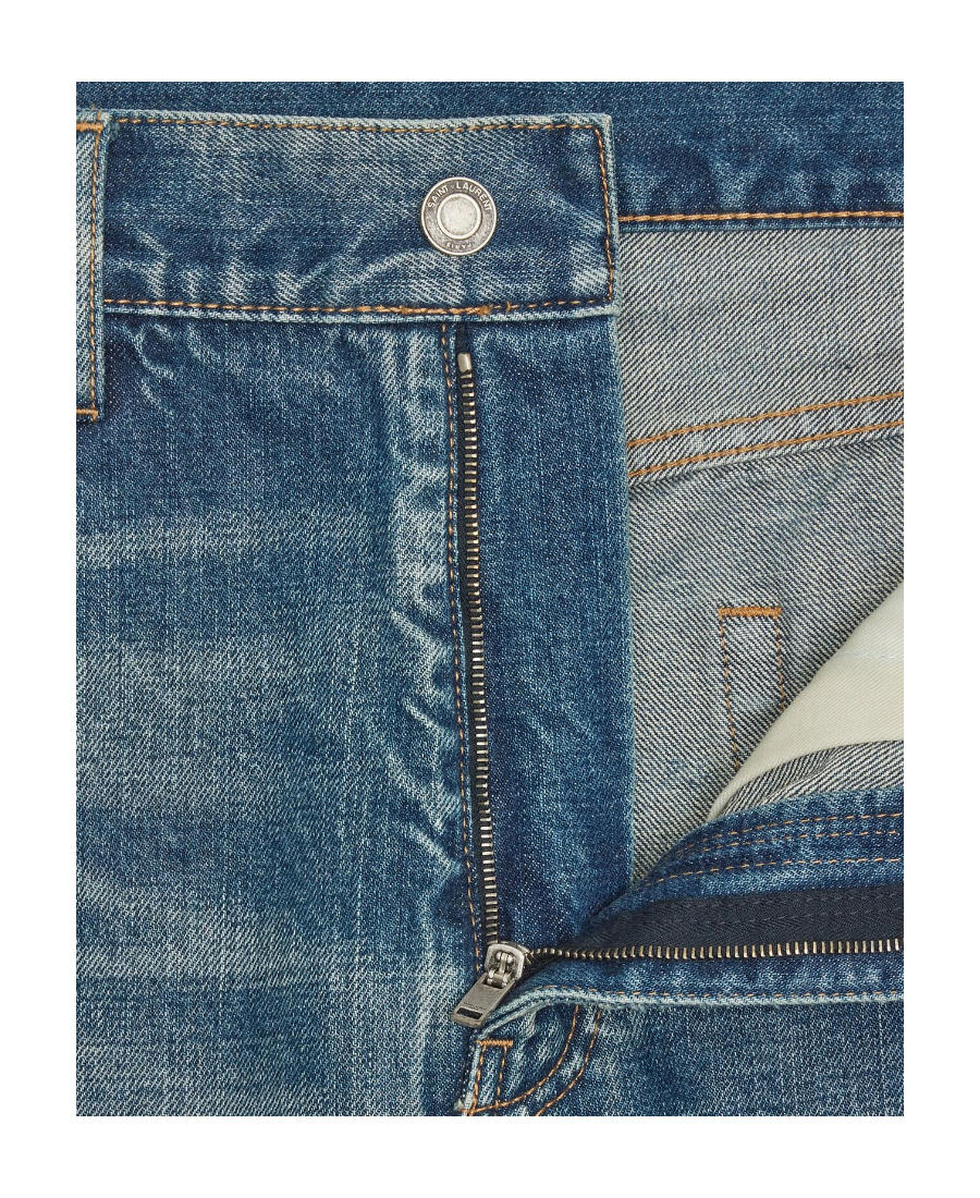 Shop Saint Laurent Straight-fit Jeans In Blue Denim