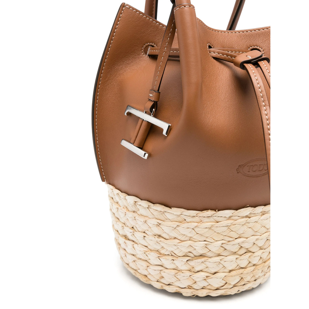 Shop Tod's T Timeless-logo Bucket Bag In Brown