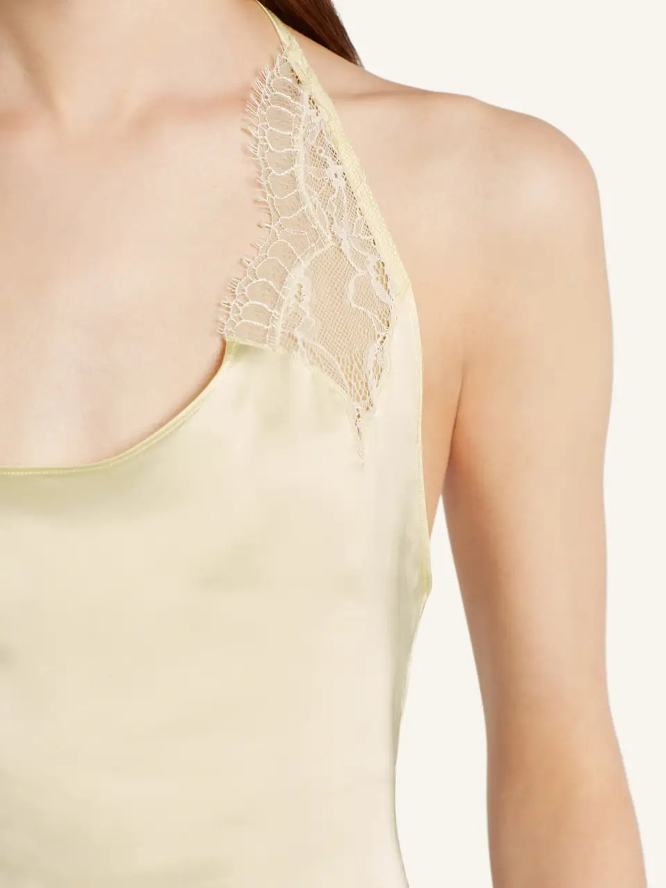 Courrèges Asymmetric Lace-embellished Top In Neutral
