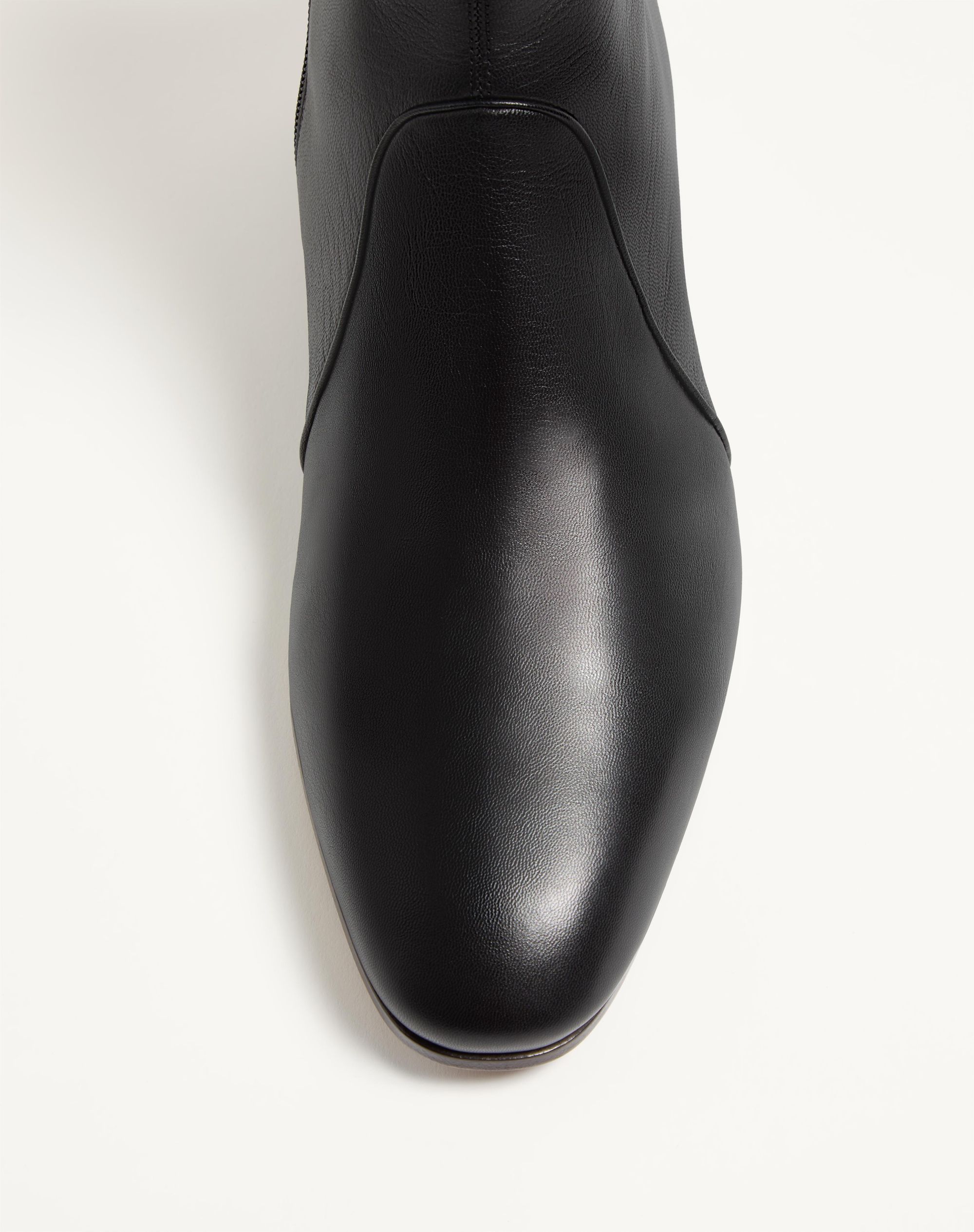Valentino Pat Ankle Boot In Kidskin In Black